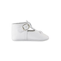 White Baby T-Strap Leather Shoe