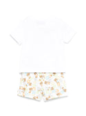 White Baby Building Blocks Logo Shorts Outfit