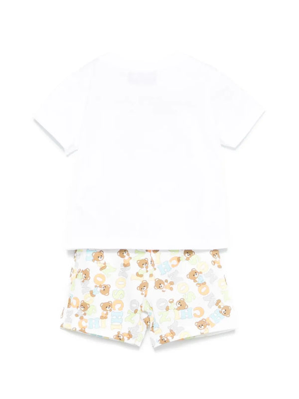 White Baby Building Blocks Logo Shorts Outfit