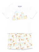 White Baby Building Blocks Logo Shorts Outfit