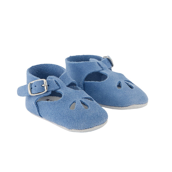 Blue Baby T-Strap Suede Shoe
