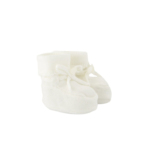 Ivory Baby Knit Booties