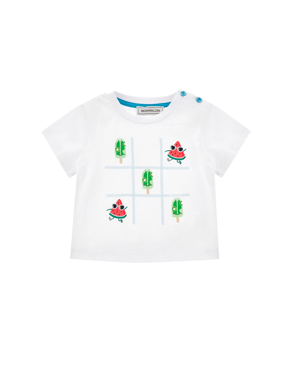 White Baby Tic Tac Toe Fruit Tee