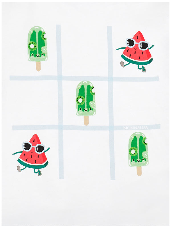 White Baby Tic Tac Toe Fruit Tee