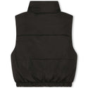 Ivory/Black Reversible Sleeveless Puffy Down Jacket with Logo