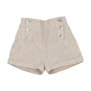 Sand Linen Button Shorts