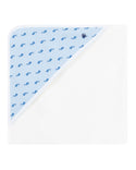Baby White with Blue Whale Print Towel