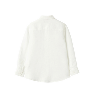 White Linen Collared Shirt
