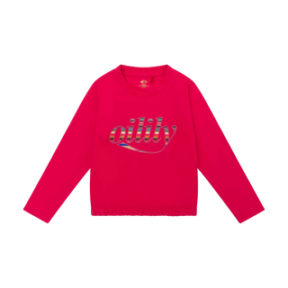 Hot Pink Logo Stripe Crewneck