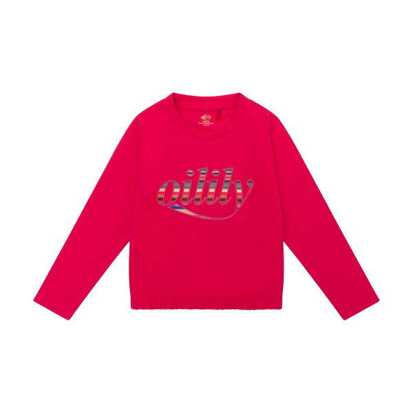 Hot Pink Logo Stripe Crewneck