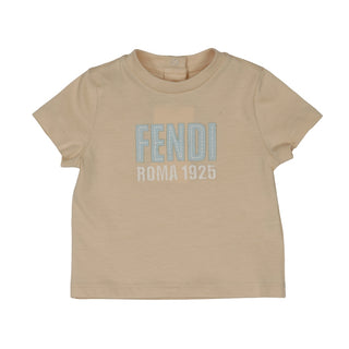 Beige Baby  Embroidered Fendi Roma Tee