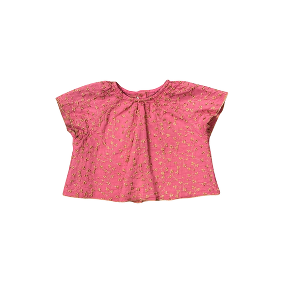 Mauve and Sand Flower Baby Woven Shirt