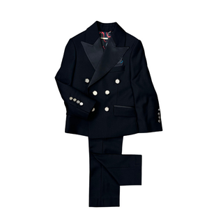 Black Double Breasted Tuxedo with Satin Lapels
