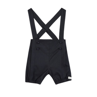 Navy Baby Suspender Pants