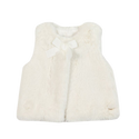Ivory Baby Faux Fur Bow Vest