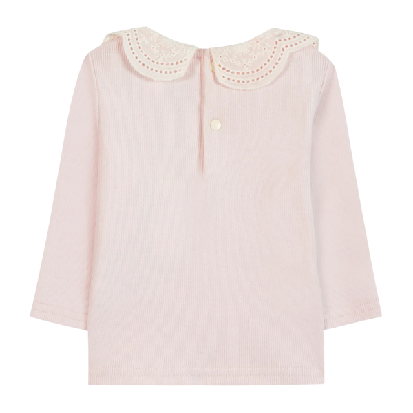 Pale Pink Baby Scallop Collar Top