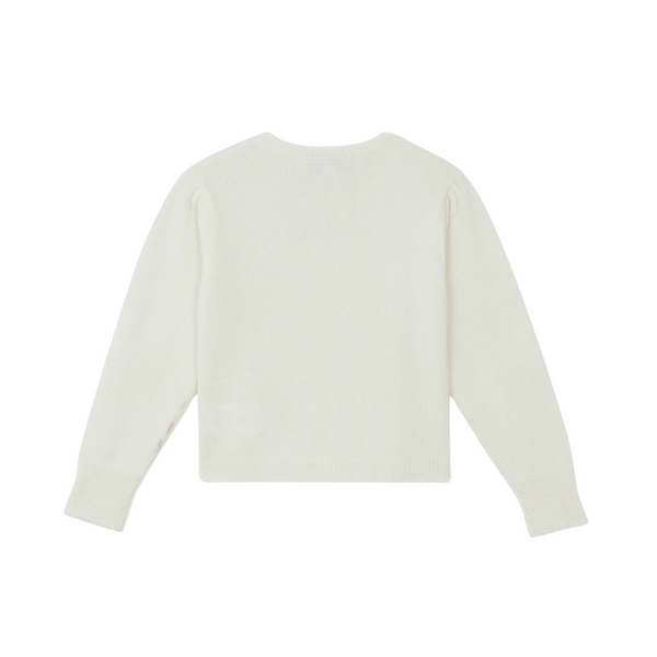 White Rhinestone Embellished Sweater