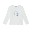 White Book Girl Graphic Long Sleeve Tee