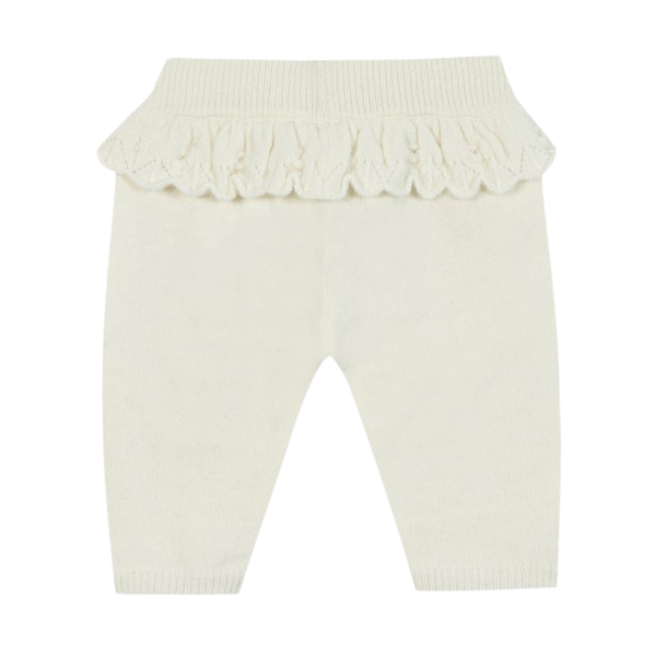 Ivory Baby Ruffle Knit Pants