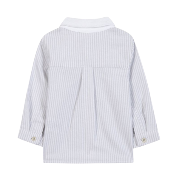 Light Gray Striped Baby Collared Shirt