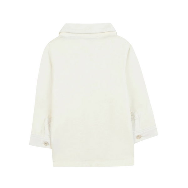 Ivory Jersey Button Down Shirt