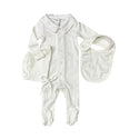 White and Pink Pointelle Footie Set