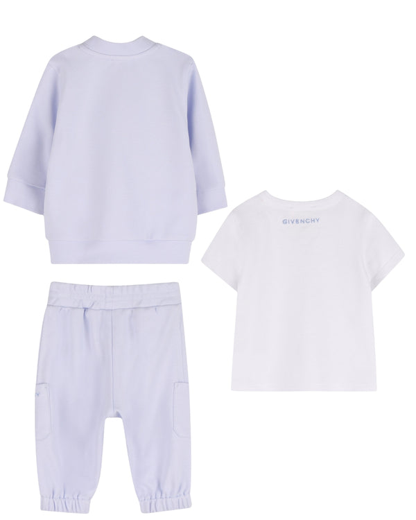 Pale Blue Baby Tracksuit and Tee Set