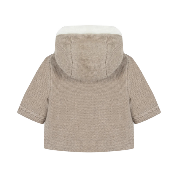 Oatmeal Baby Knit Hooded Coat