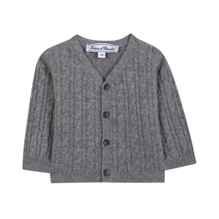 Heather Gray Baby Cableknit Cardigan