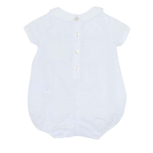 White Baby Linen Collar Romper