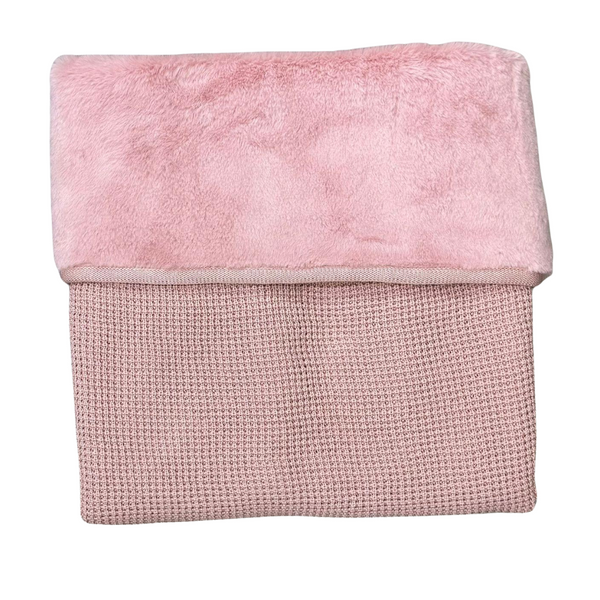 Pink Knit Fur Lined Blanket