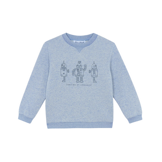 Heather Blue Robot Sweatshirt