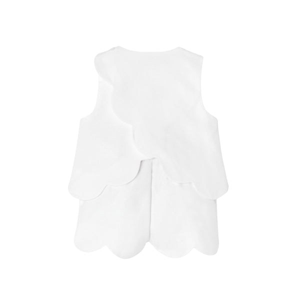 White Baby Hermine Scallop Short Outfit