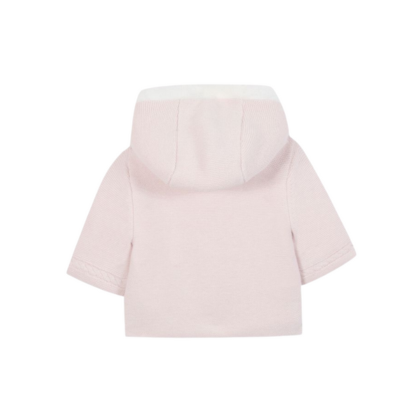 Pale Pink Baby Knit Hooded Coat
