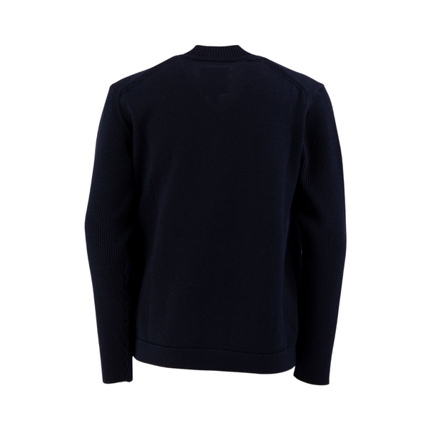 Navy Knit Loose Fit V Neck Sweater