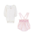 Pale Pink Baby Overall Short Set