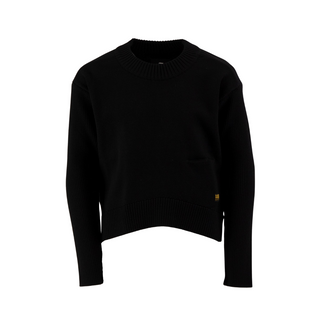 Black Knit Regular Fit Crewneck Sweater