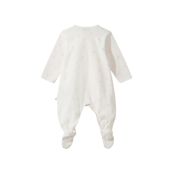 White with Gold Cherry Footie