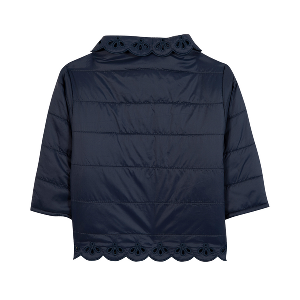 Navy Baby Frill Puffer Jacket