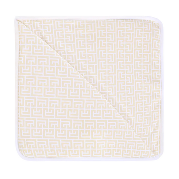 White and Cream Balmain Logo Blanket