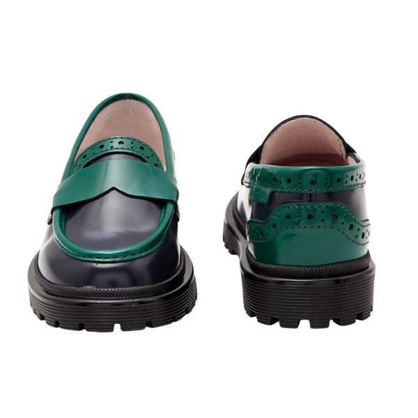 Navy and Green Altesse Loafer