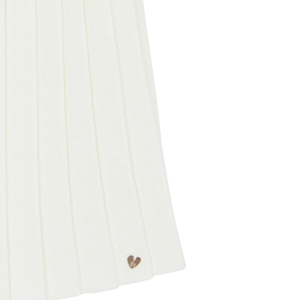 Ivory Pleated Knit Dress
