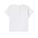 White Embroidered Cursive Logo Tee