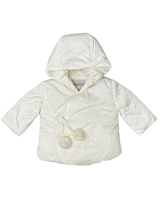 Off White Pom Pom Tie Winter Coat