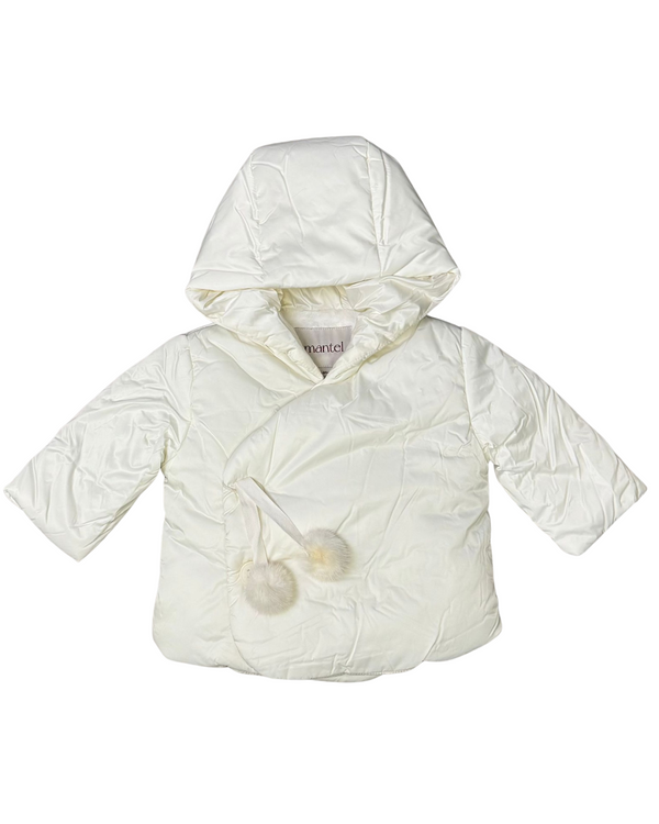 Off White Pom Pom Tie Winter Coat