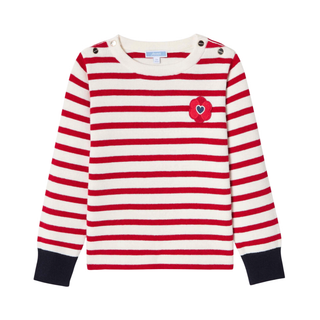 White and Red Pierric Long Sleeve Tee