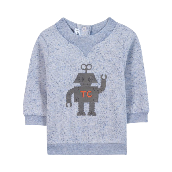 Heather Blue Baby Robot Sweatshirt