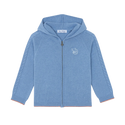 Blue Knit Zip Up Hoodie