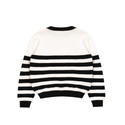 White and Black Striped Sweater