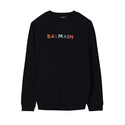 Black Multicolor Logo Crewneck